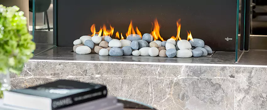 Double-Height Fireplace Design Refurbishment in Penticton, British Columbia