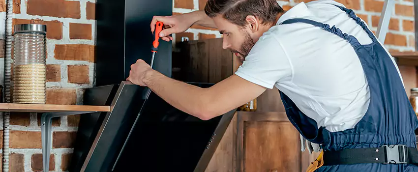 Old Rusted Metal Fireplace Repair And Replacement in Penticton, BC